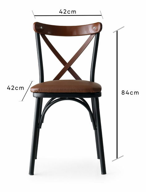 Set 4 stoličiek Erica (Hnedá)