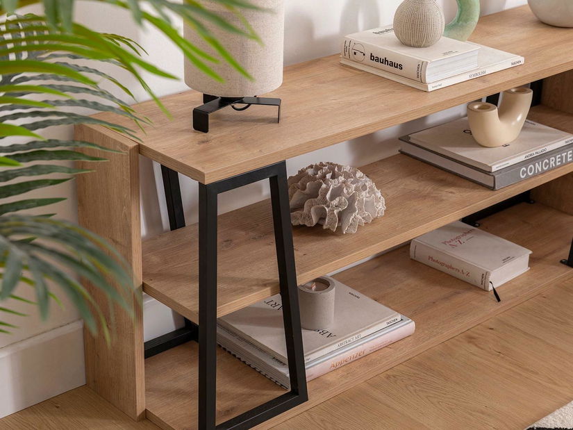 Regál Nidupe 7 (zafír tölgy + fekete) 