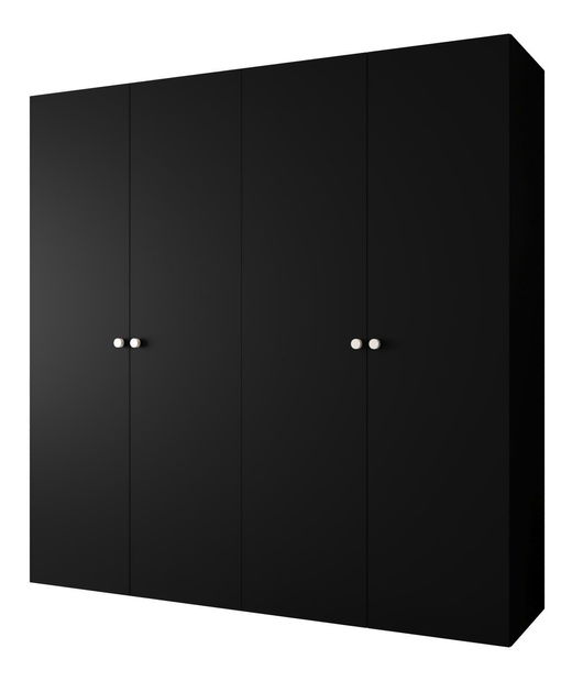 Dulap de haine 200 cm Parna 1 (Negru + Argintiu)