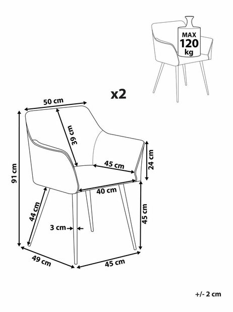 Set 2 ks jedálenských stoličiek Jasminka (zelená)