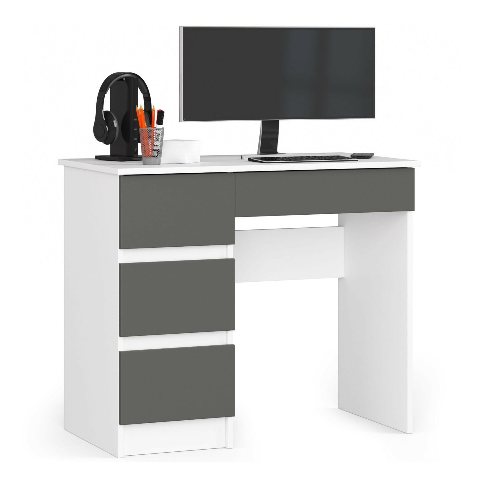 PC asztal Alineadas (fehér + grafit)