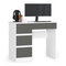 PC stolík Alineadas (biela + grafit)