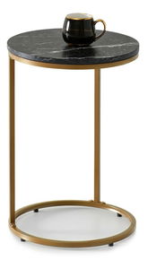 Stolić za kavu Corden (crni mramor + zlatna)
