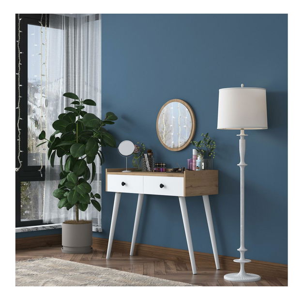 Toaletný stolík Nobisi 2 (biela + orech) 