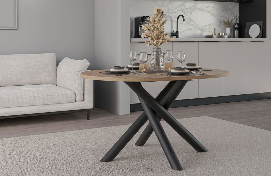 Oválny jedálenský stôl Ossla (dub artisan)