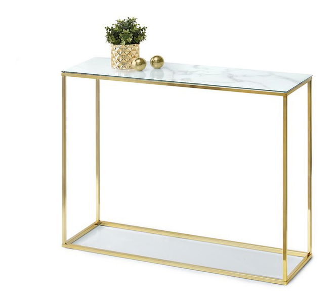 Konzolni stolić Bella Kons (bijela + zlatna)