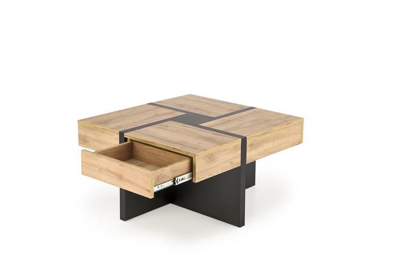 Dohányzóasztal Shanell 80 (craft tölgy + fekete)