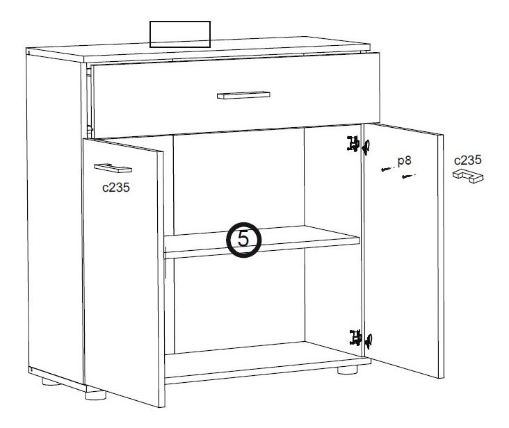 Komód Sankt E (wotan tölgy + matt fehér)
