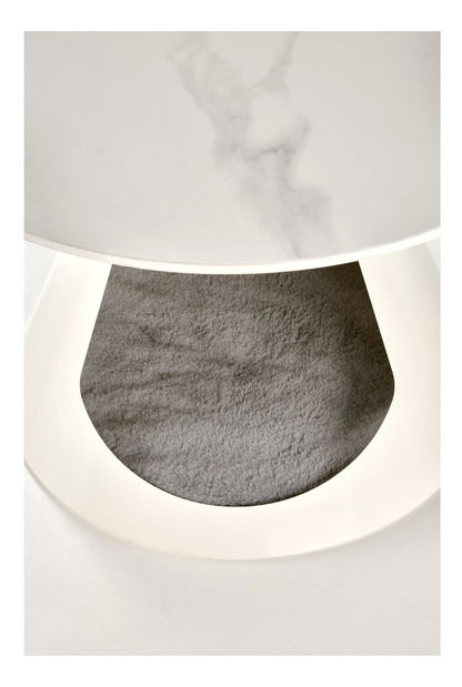 Set 2 ks. konferenčných stolíkov Ozzi (biely mramor + biela)