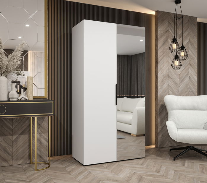 Ormar za garderobu 100 cm Mirabella 2 (bijela + crna)