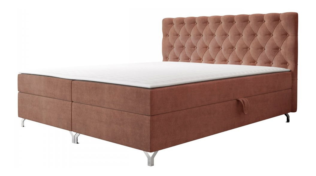 Bračni krevet 140 cm Jenaks 2 (terakota) (s podnicom i madracem) (s prostorom za odlaganje)