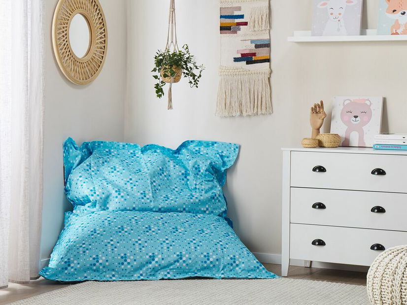 Babzsák 140x180 cm Xl (világoskék) (pöttyökkel)