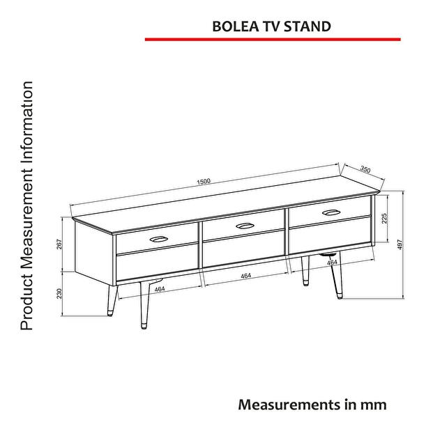 TV stolík/skrinka Boleo TV (čierna)