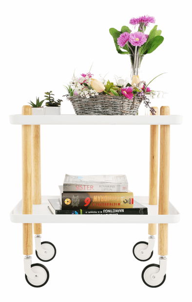 Stolić za serviranje Ponteo (bijela + prirodna)