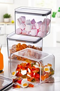 Set recipiente alimente (3 buc.) Domike 17 (transparent)