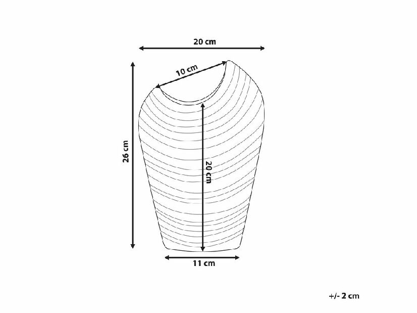 Váza ESTERO 26 cm (üveglaminált) (ezüst)