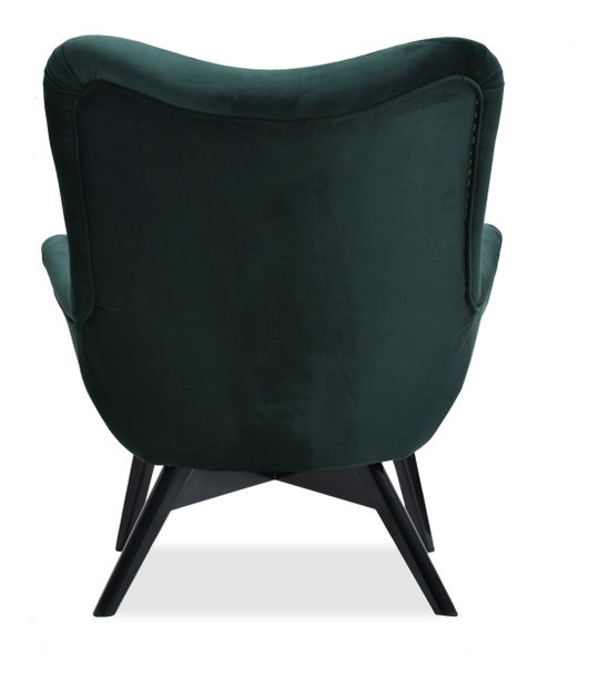 Fotoliu de design Florentino (verde închis + stejar)