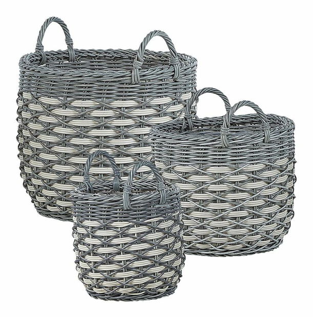Set 3 ks košíkov Geraldo (sivá + biela)
