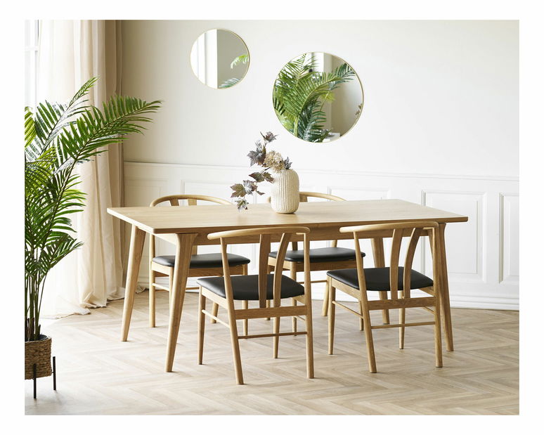 Jedálenská stolička Asitina (prírodná + čierna)