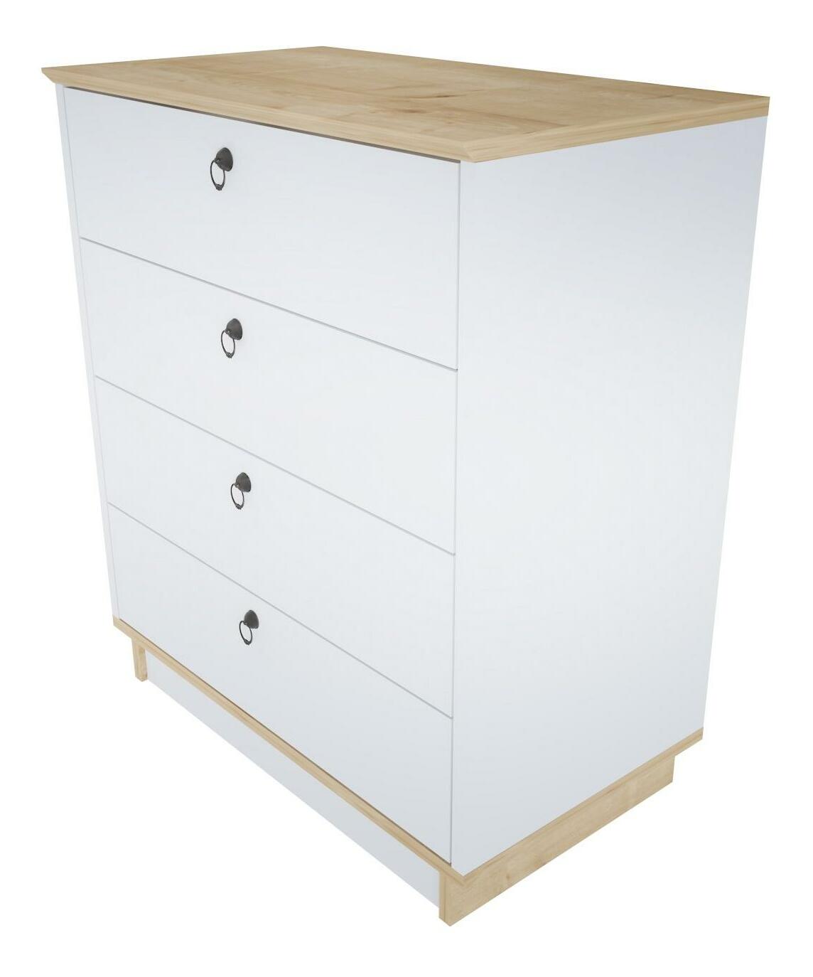 Komód Sahreneta (fehér + tölgy)