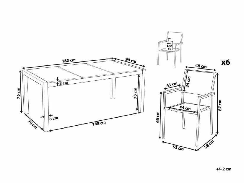 Set mobilier de grădină Cleopatra (Alb + bej)