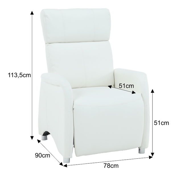 Relaxačné kreslo Francesco CH-113100 koža PU biela