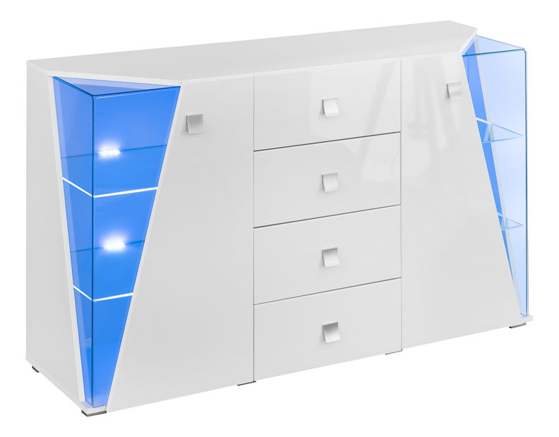 Vitrină Eldon 29 WW EE SB (alb + alb ultra lucios)