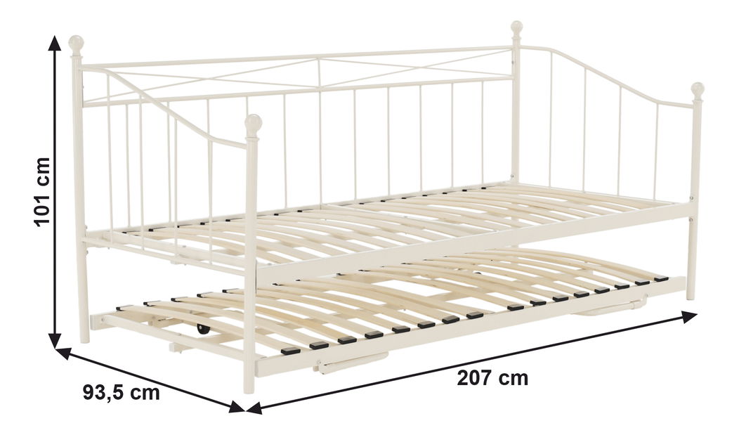 Szétnyitható ágy 90 cm Zinnia (ágyráccsal)