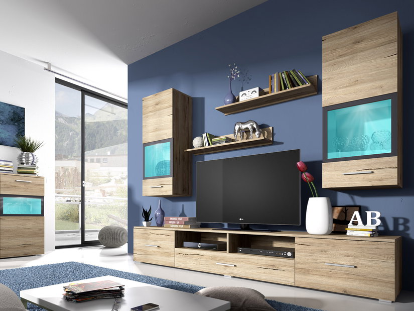 Obývacia stena Sapphire Typ 09 (dub san remo) *výpredaj