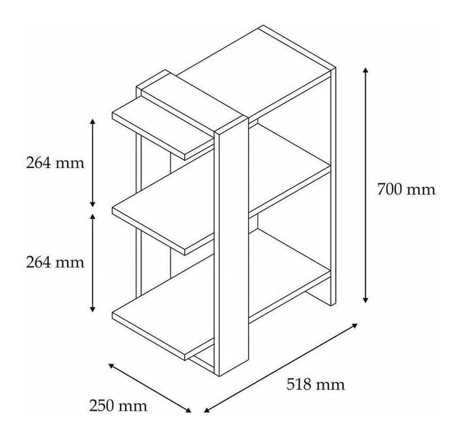 Regál Falck (tölgy + antracit)