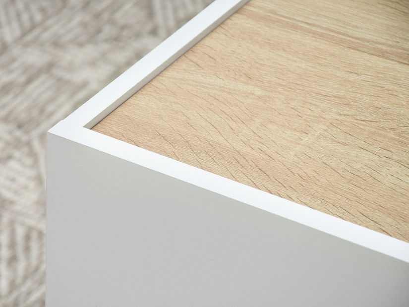 Măsuță de cafea Bertina L (sonoma + alb)