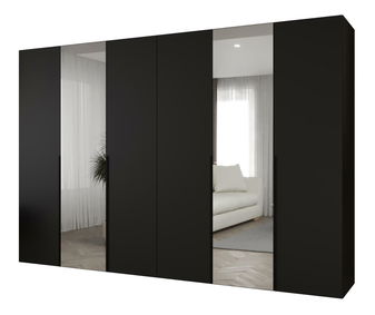 Dulap de haine 300 cm Alice 2 (Negru + Negru)