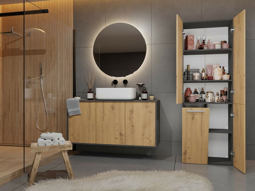 Kúpeľňová skrinka Neltossa 1 (antracit + dub artisan)