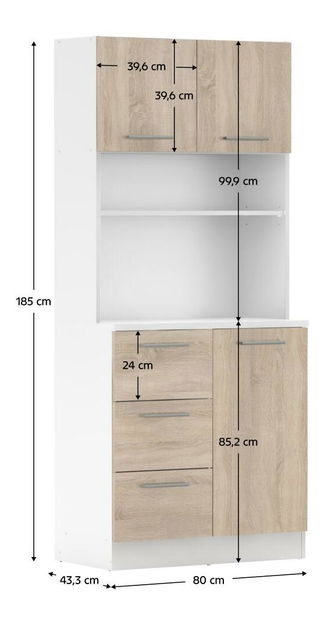 Kuhinjski kutak Lester NEW (bijela + hrast sonoma)