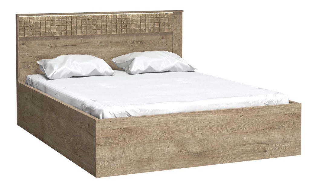 Bračni krevet 160 cm Nature 17 (s LED rasvjetom) (hrast ribbeck)