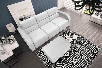 Háromszemélyes kanapé Alison (fehér) (taburettel)