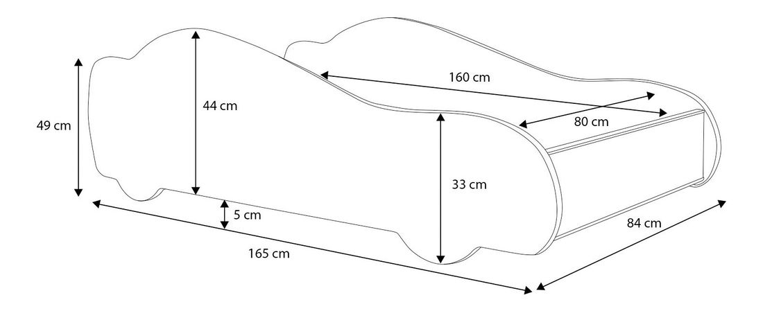 Dječji krevet 160x70 cm Pretekar (s podnicom i madracem) (crvena)