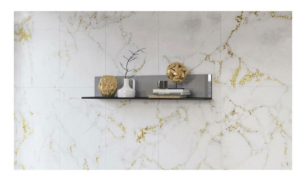 Polička Henry Typ 01 (sivá + sivý vysoký lesk)