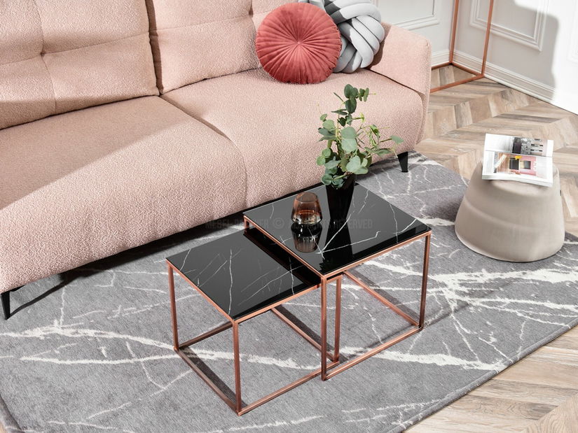 Dohányzóasztal Prana Law (fekete márvány + réz)