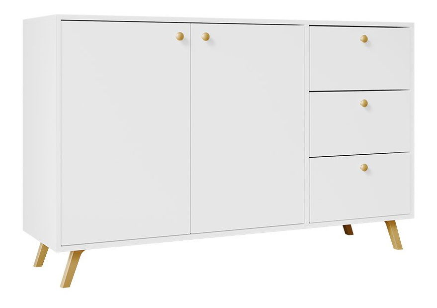Komoda Astradon 2D3S (biela + zlatá) 