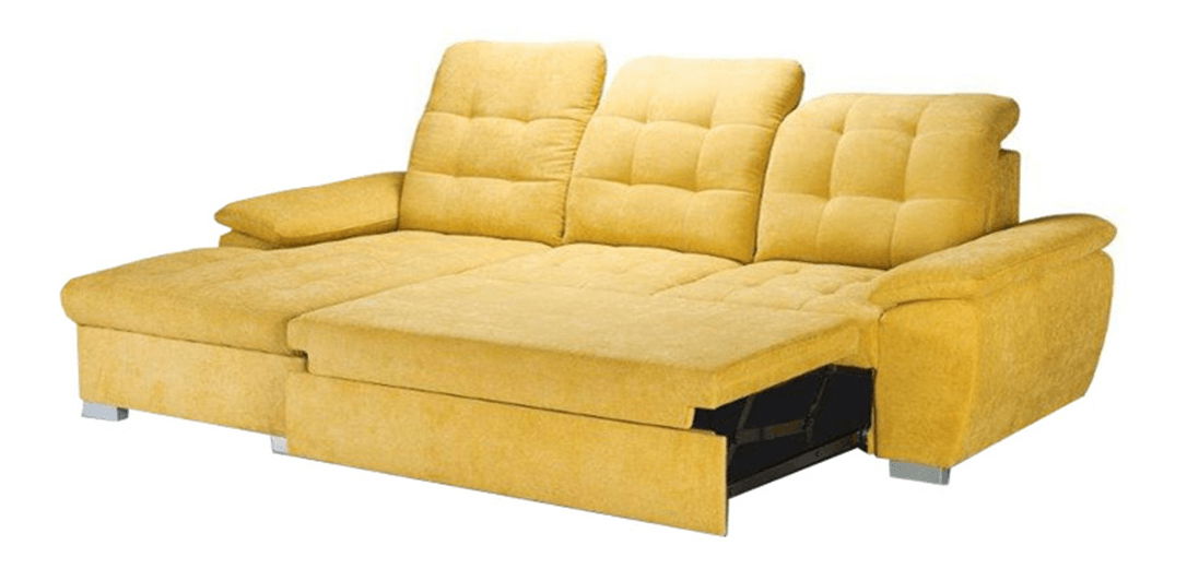 Rohová sedačka Evange (horčicová) (L)
