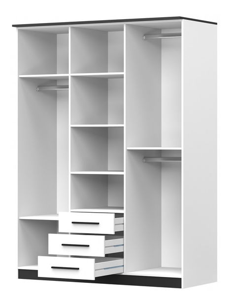 Dulap de haine Sabine 3DI (stejar sonoma + negru)