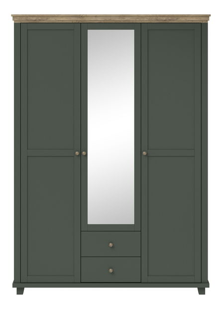 Dulap de haine cu oglindă Elvina S Typ 19 (verde + stejar lefkas)