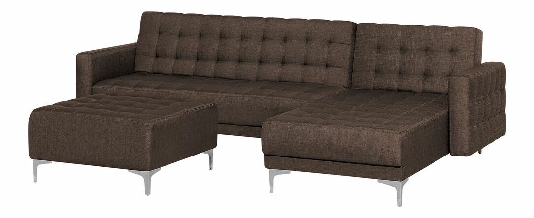 Sedacia súprava Aberlady (hmavě hnedá) (s otomanom) (L)