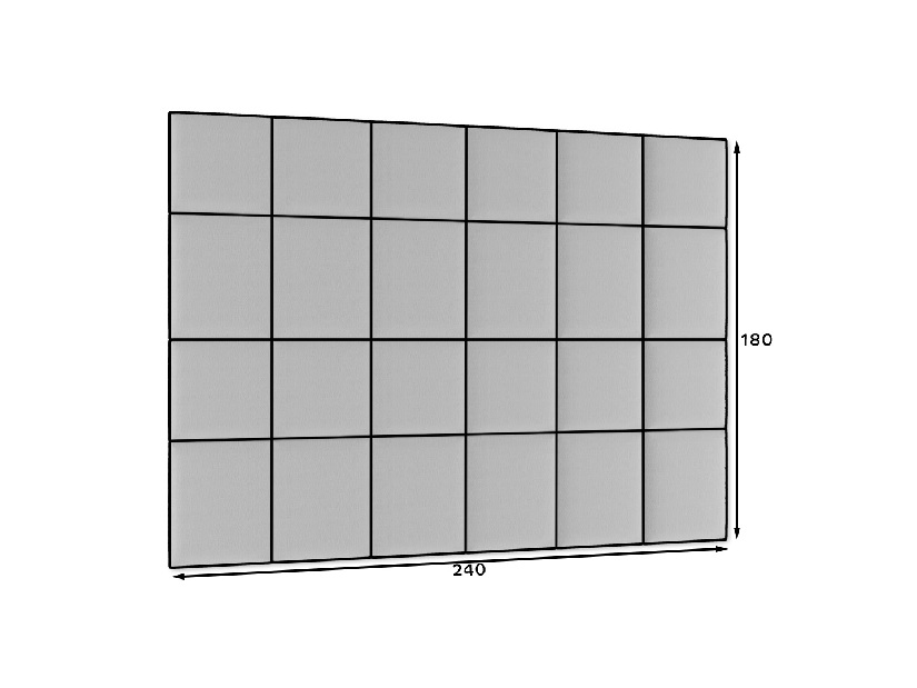 Set 24 tapeciranih panela Quadra 240x180 cm (svijetlosiva)