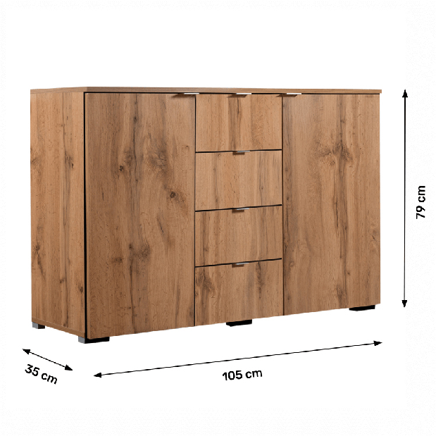 Kombinovaná komoda typ 1 Milara (dub wotan)
