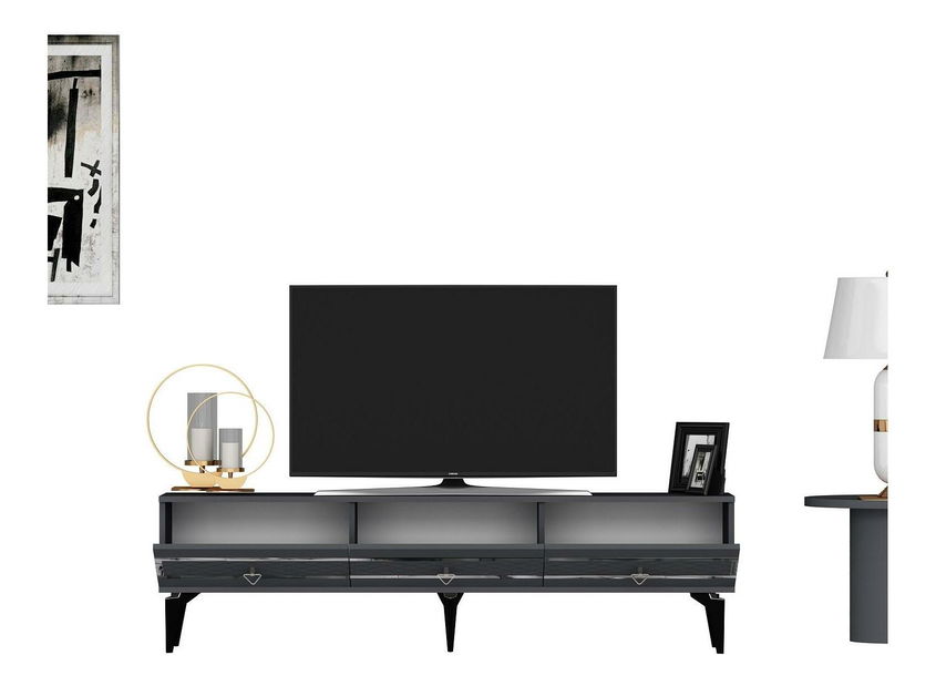 Masă TV/Dulap Vadiki 2 (antracit + argintiu) 