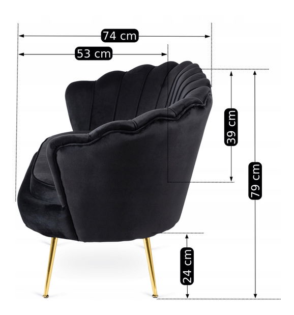 Pohovka Zendy (čierna) 