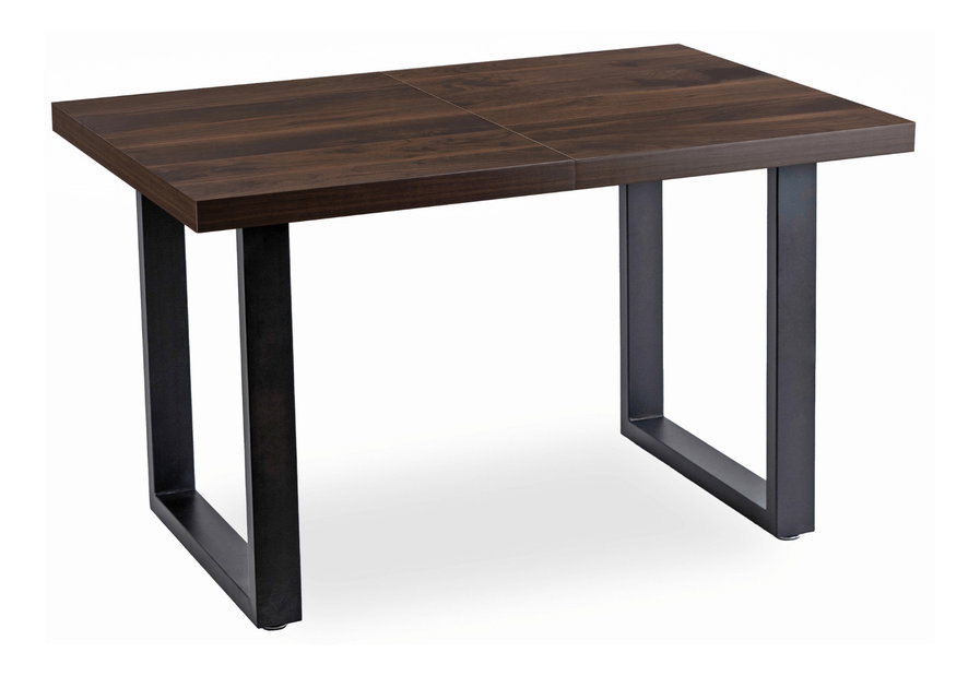 Masă sufragerie extensibilă Tomko (nuc + negru) (pentru 6-8 persoane)