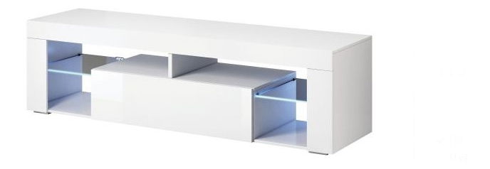 Masă TV/ comodă Everest (Alb lucios + Alb mat)